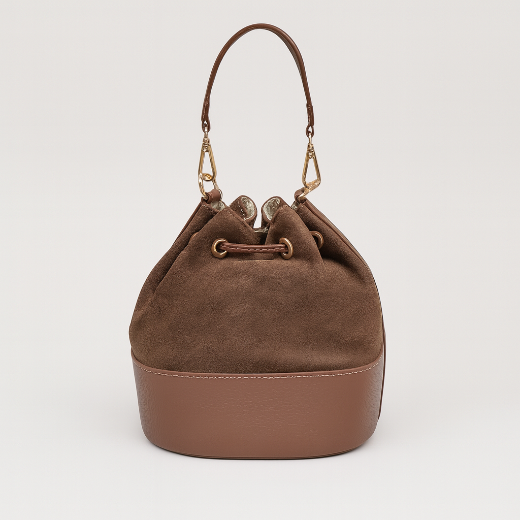 Borsa secchiello suede