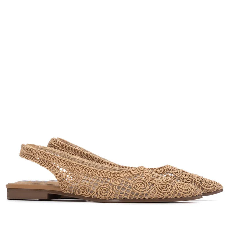Slingback bassa in macramè