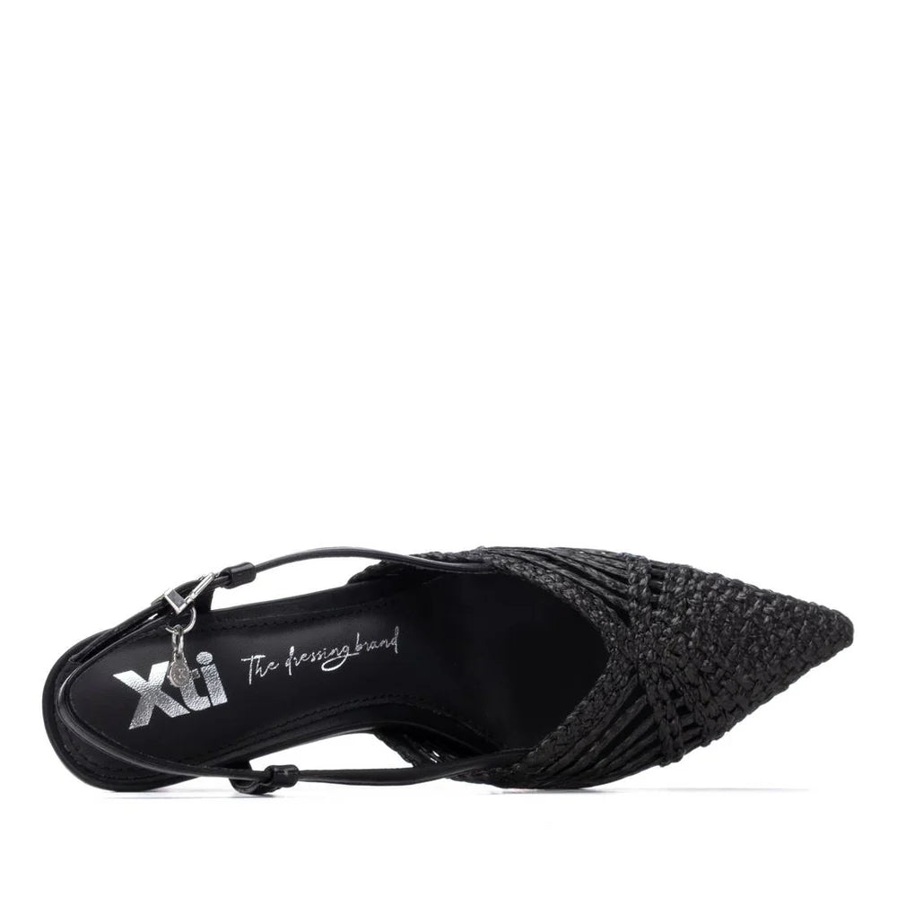 Slingback in pelle intrecciata
