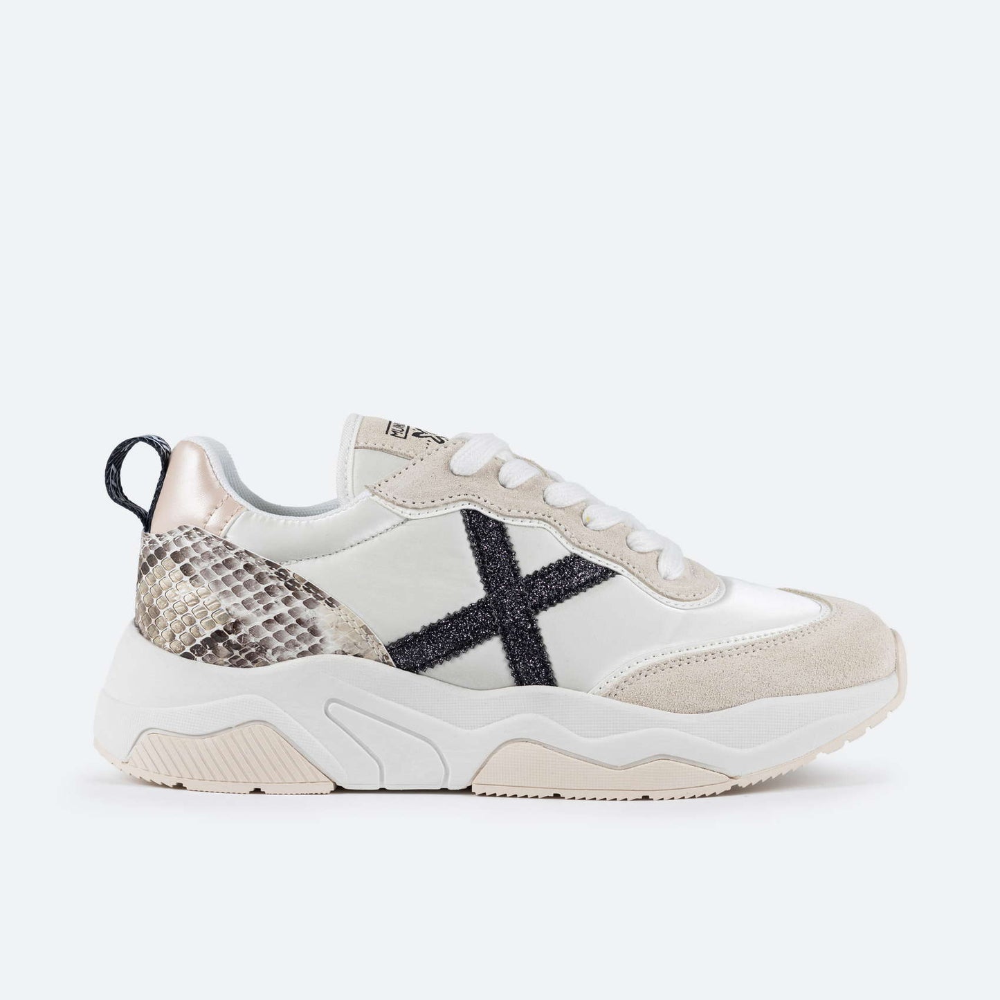 Sneakers Munich con dettaglio pitonato