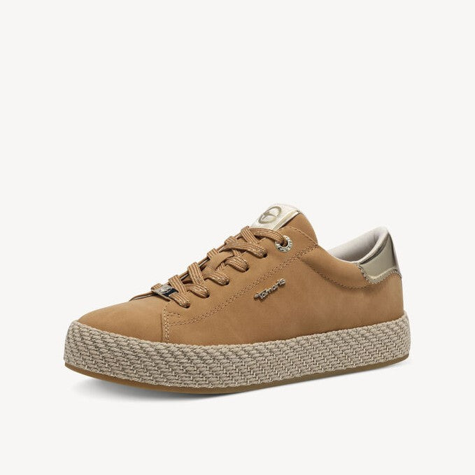 Sneakers Tamaris camel platform da 3,5 cm