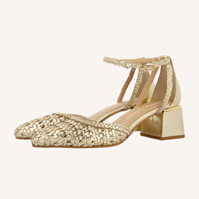 Scarpe decolleté platino intrecciate in pelle SARKAD