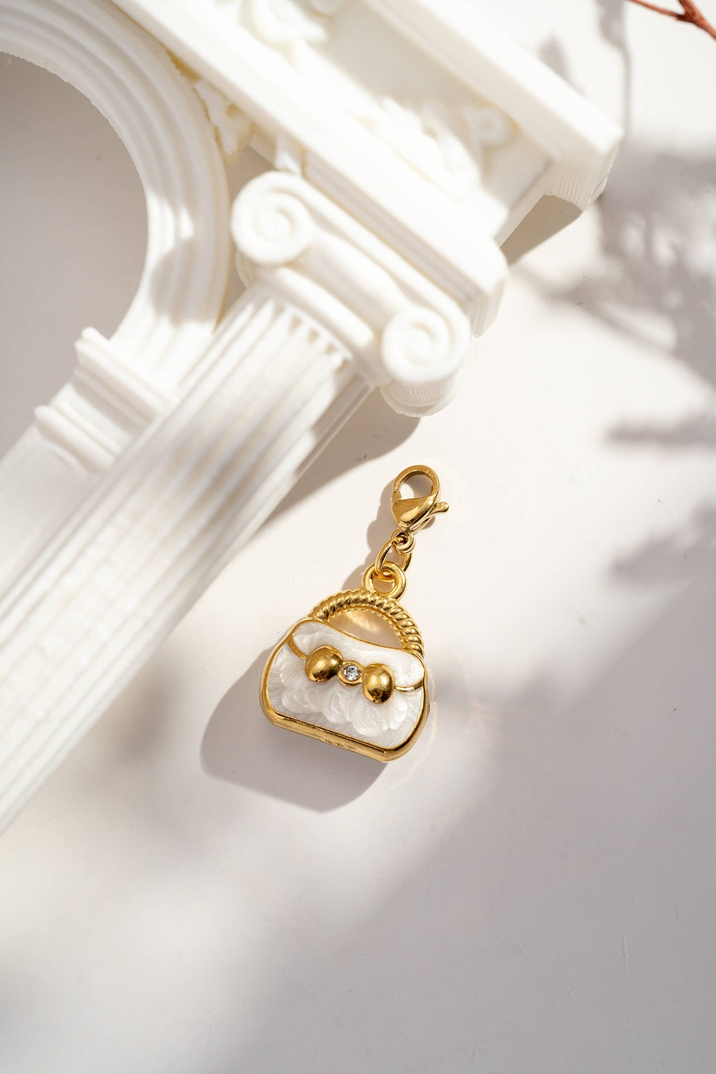 Charm pendente a forma di borsa per donna in acciaio inox