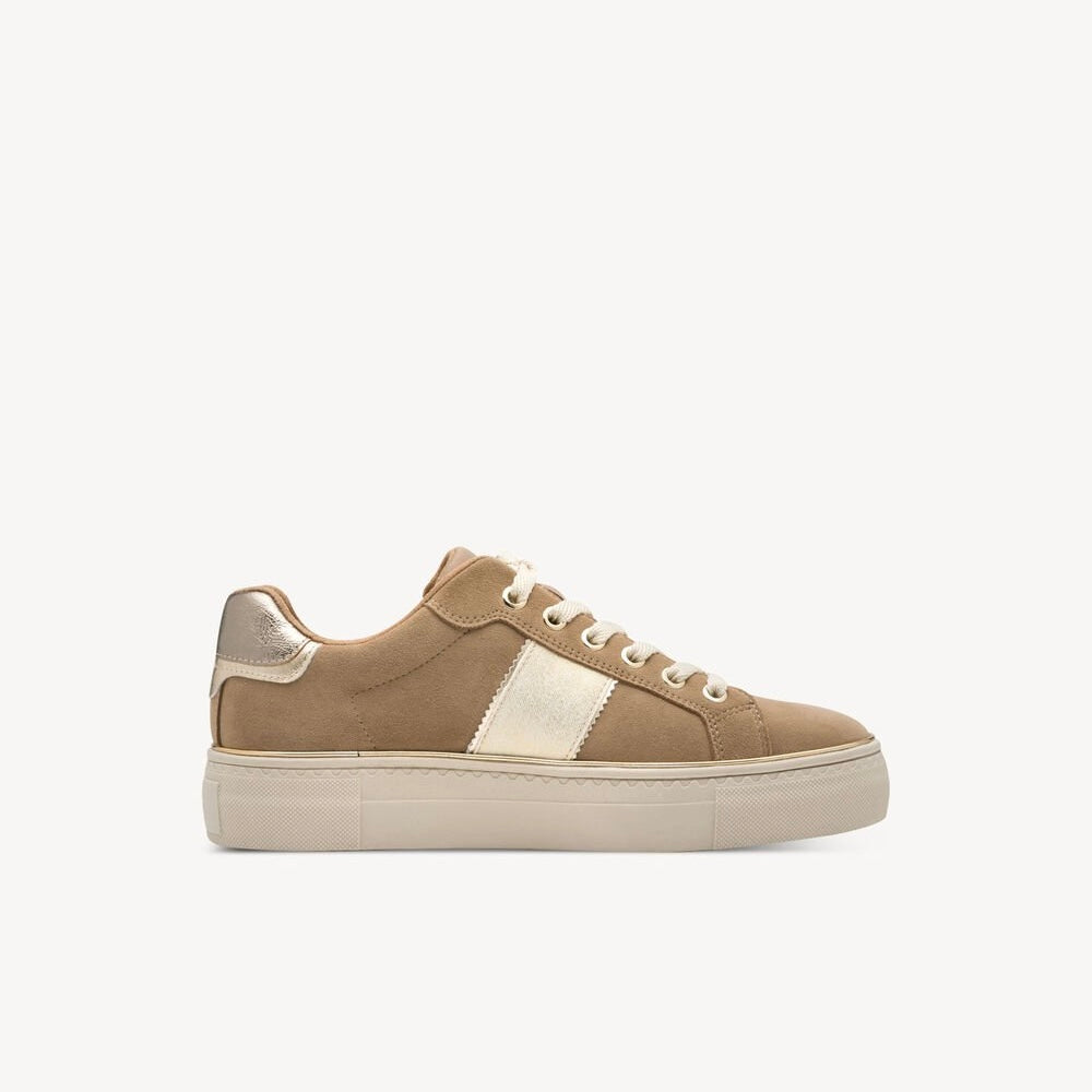Sneakers camel con lacci