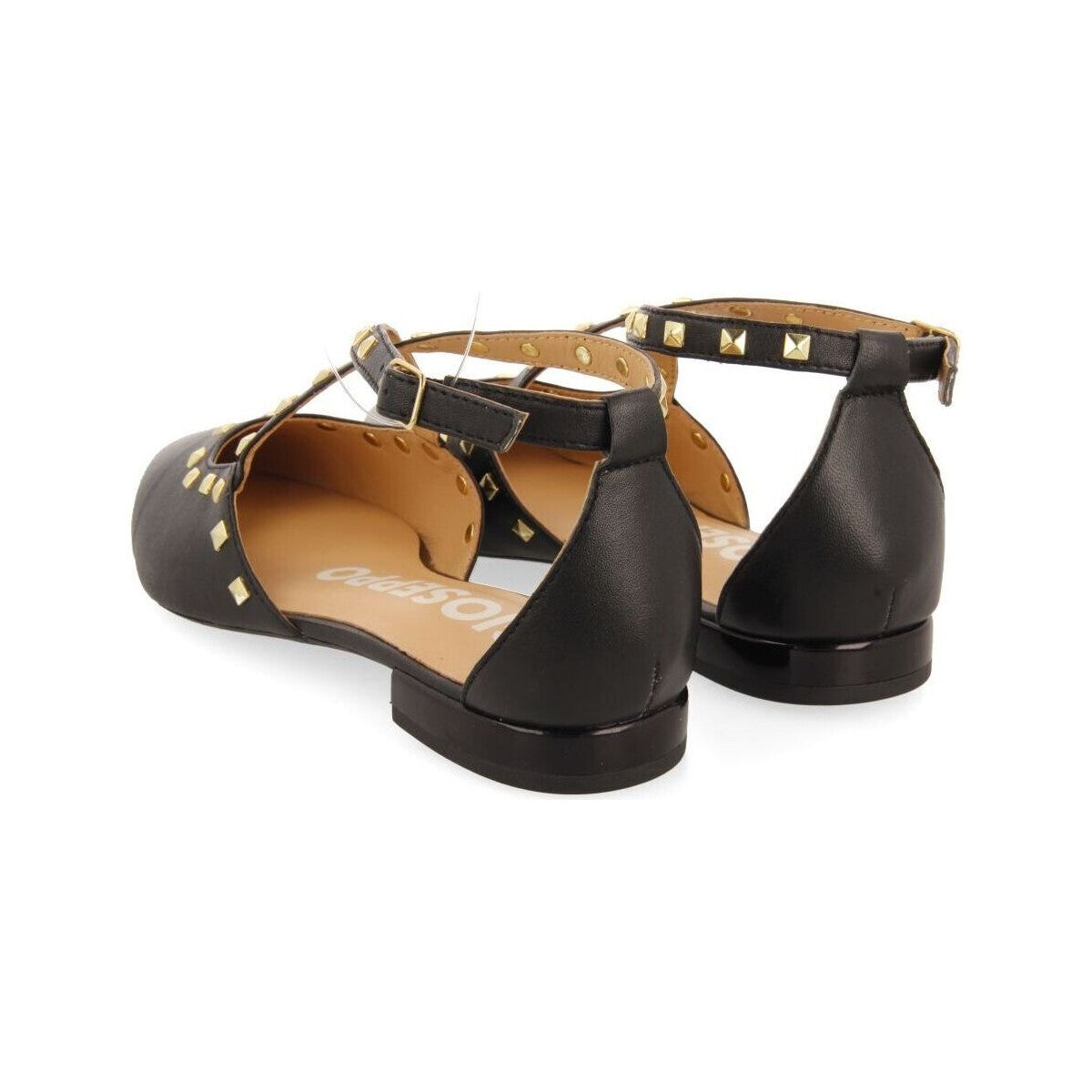 BALLERINE IN PELLE NERA CON DETTAGLIO CINTURINO INCROCIATO
