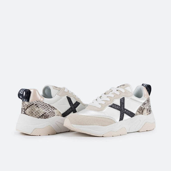 Sneakers Munich con dettaglio pitonato