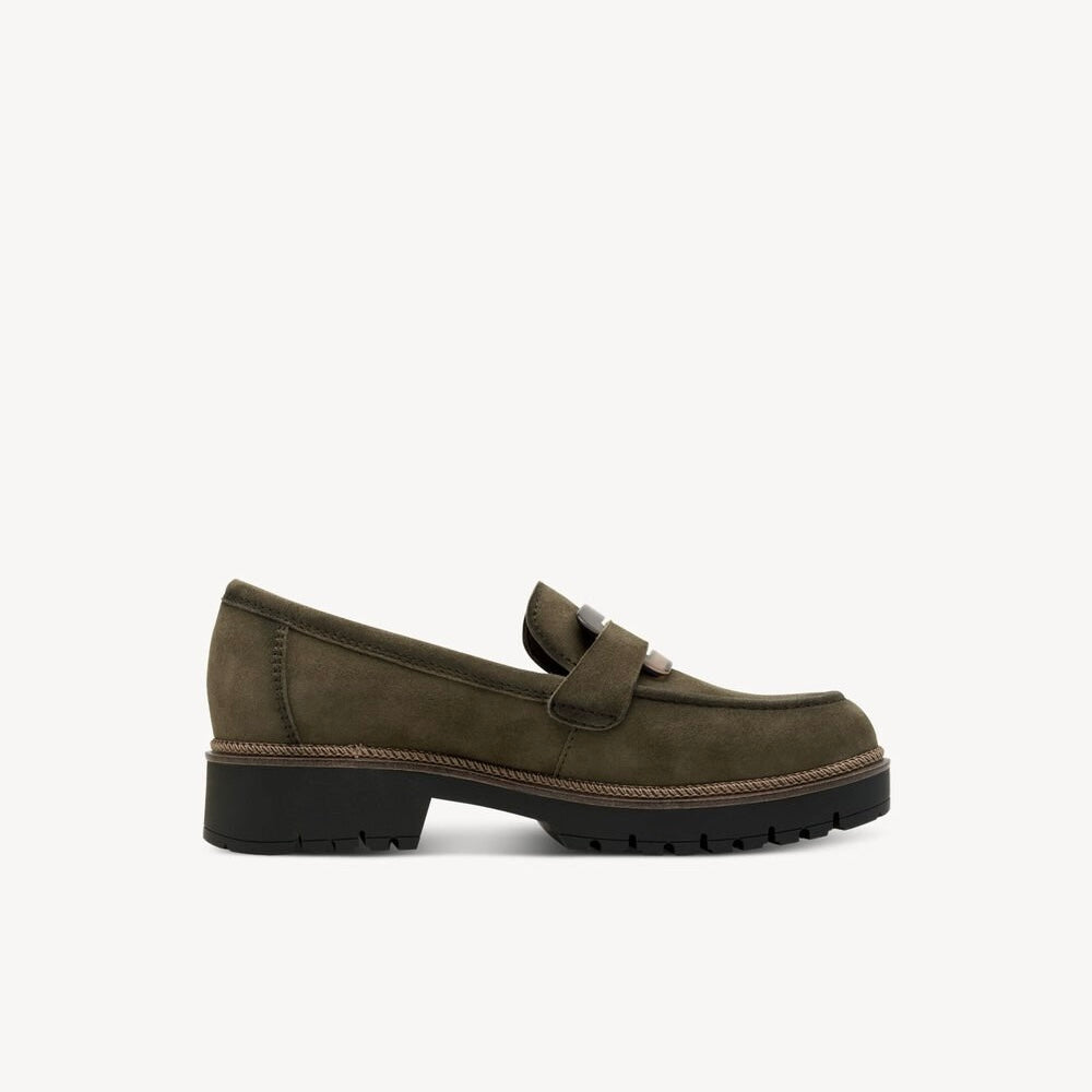 Mocassino olive con accessorio