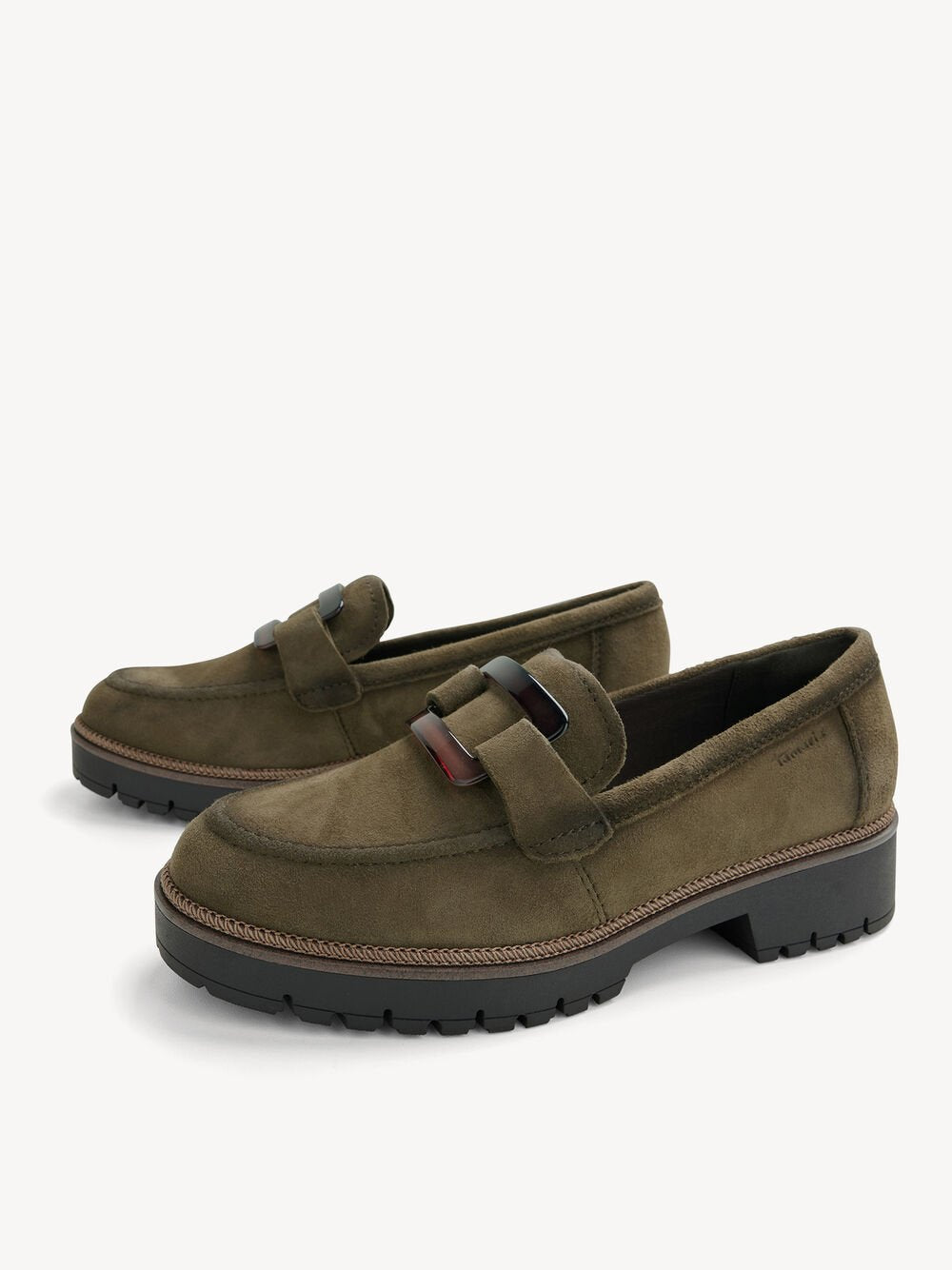 Mocassino olive con accessorio