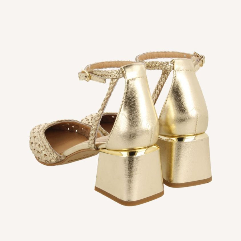Scarpe decolleté platino intrecciate in pelle SARKAD