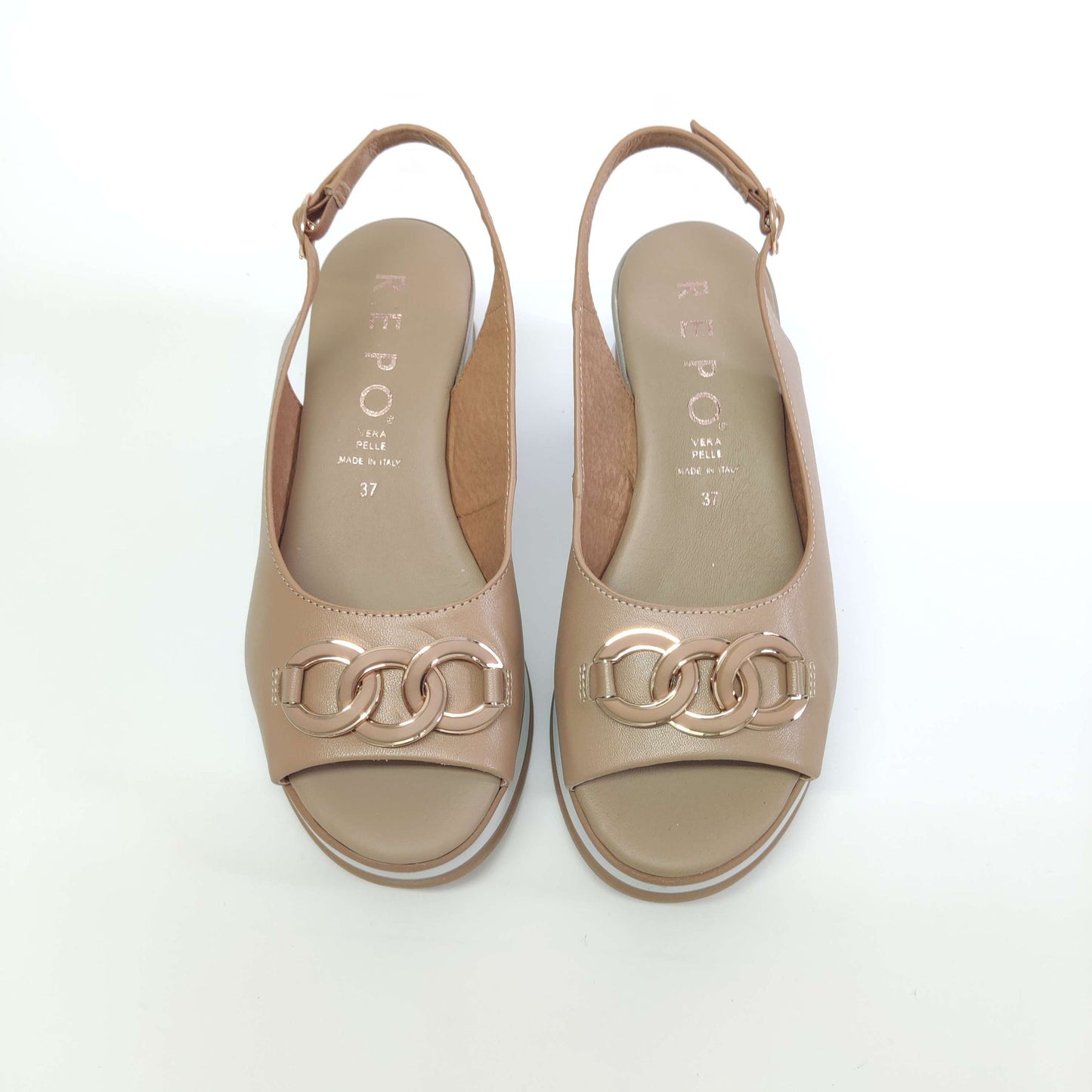 Sandalo Repo beige con zeppa