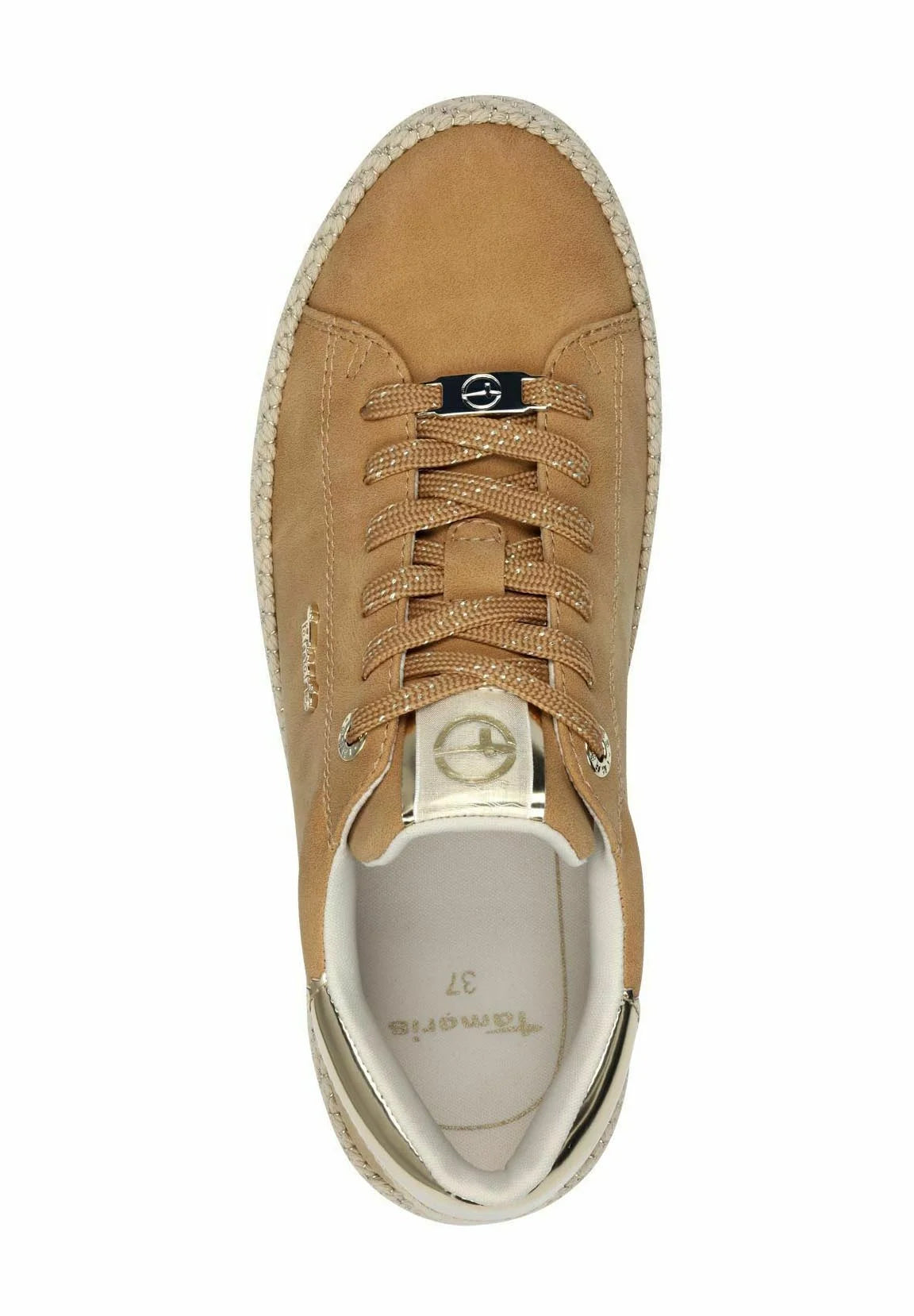 Sneakers Tamaris camel platform da 3,5 cm
