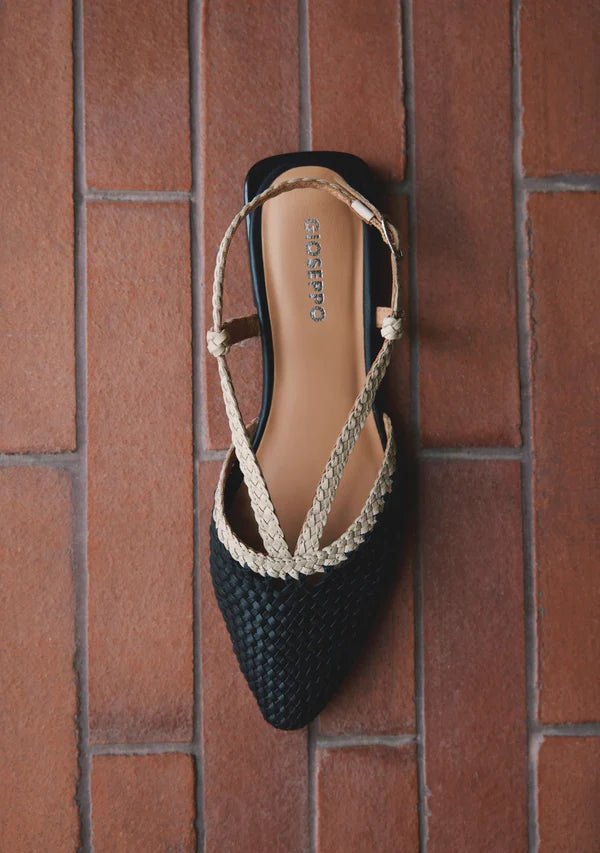 Slingback in pelle intrecciata Kitodi