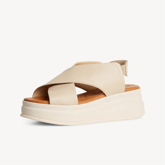 SANDALO TAMARIS IN PELLE CON INCROCIO