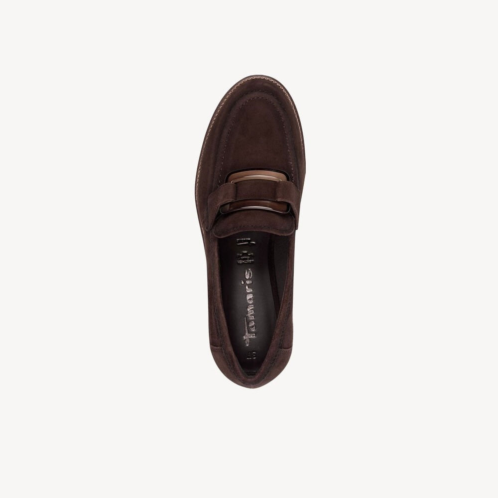 Mocassino mocca con accessorio