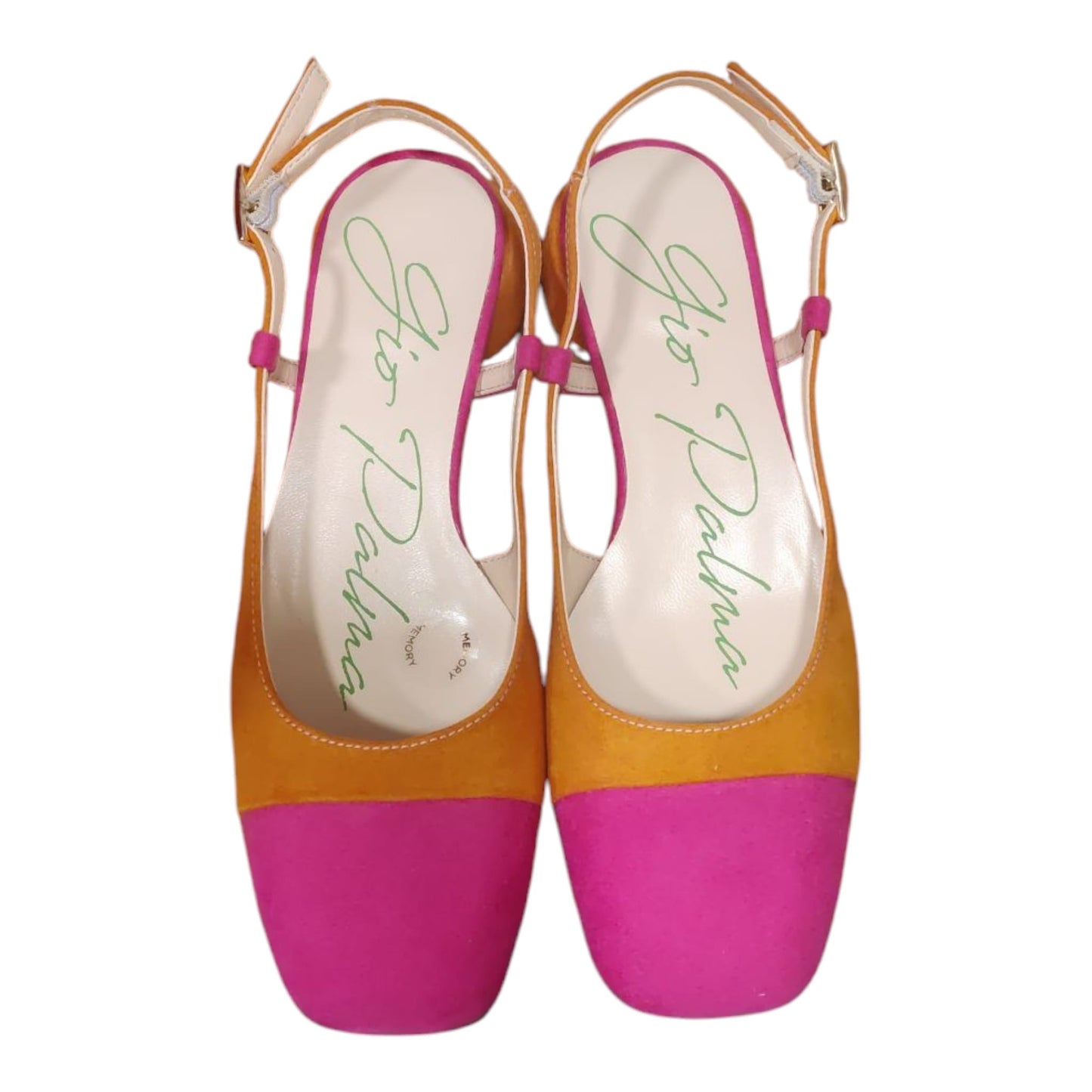SCARPA IN CAMOSCIO ARANCIO E FUXIA