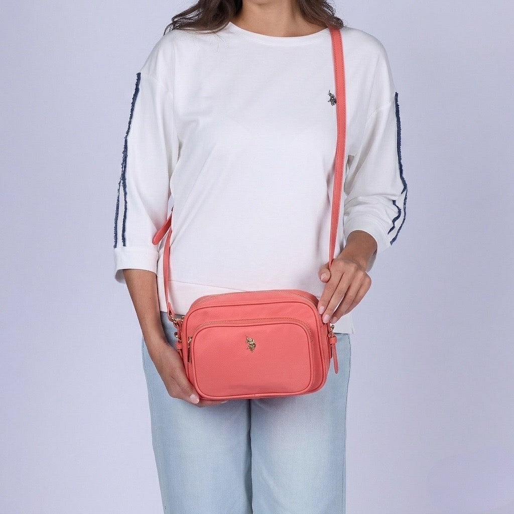 Borsa U.S. Polo Assn a tracolla corallo