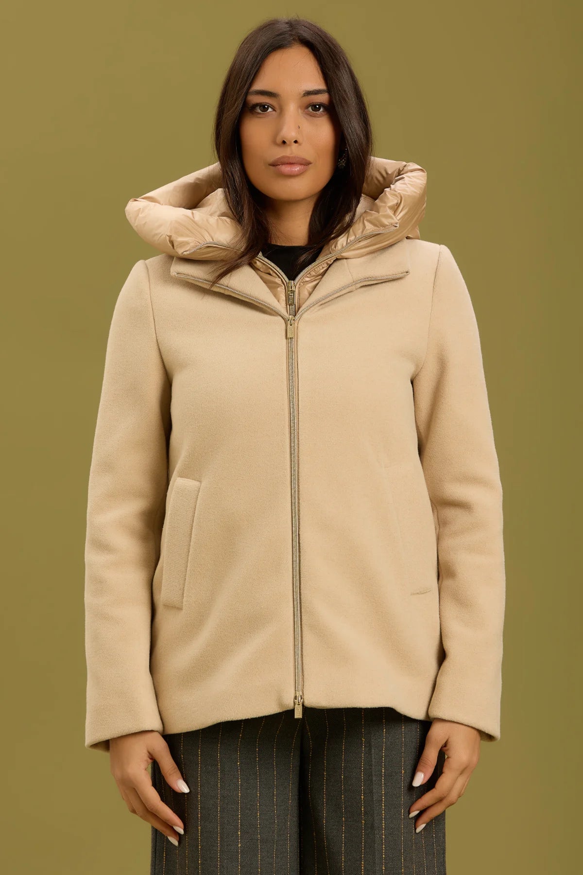 Cappotto con pettorina - Beige
