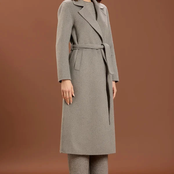 Cappotto lungo con cinta
