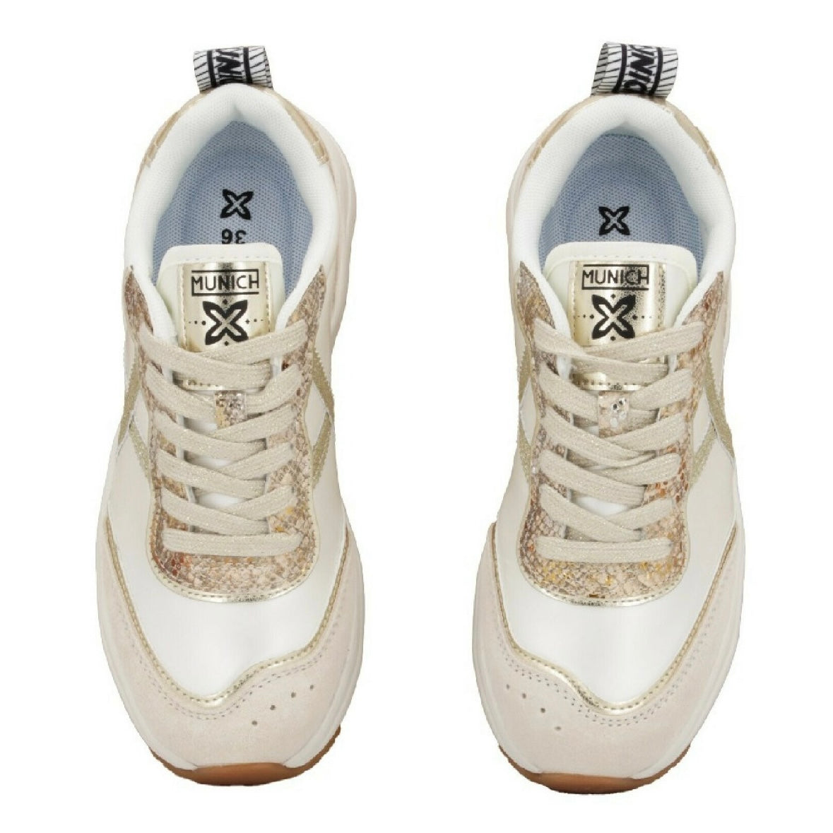 Sneakers Munich con dettaglio oro