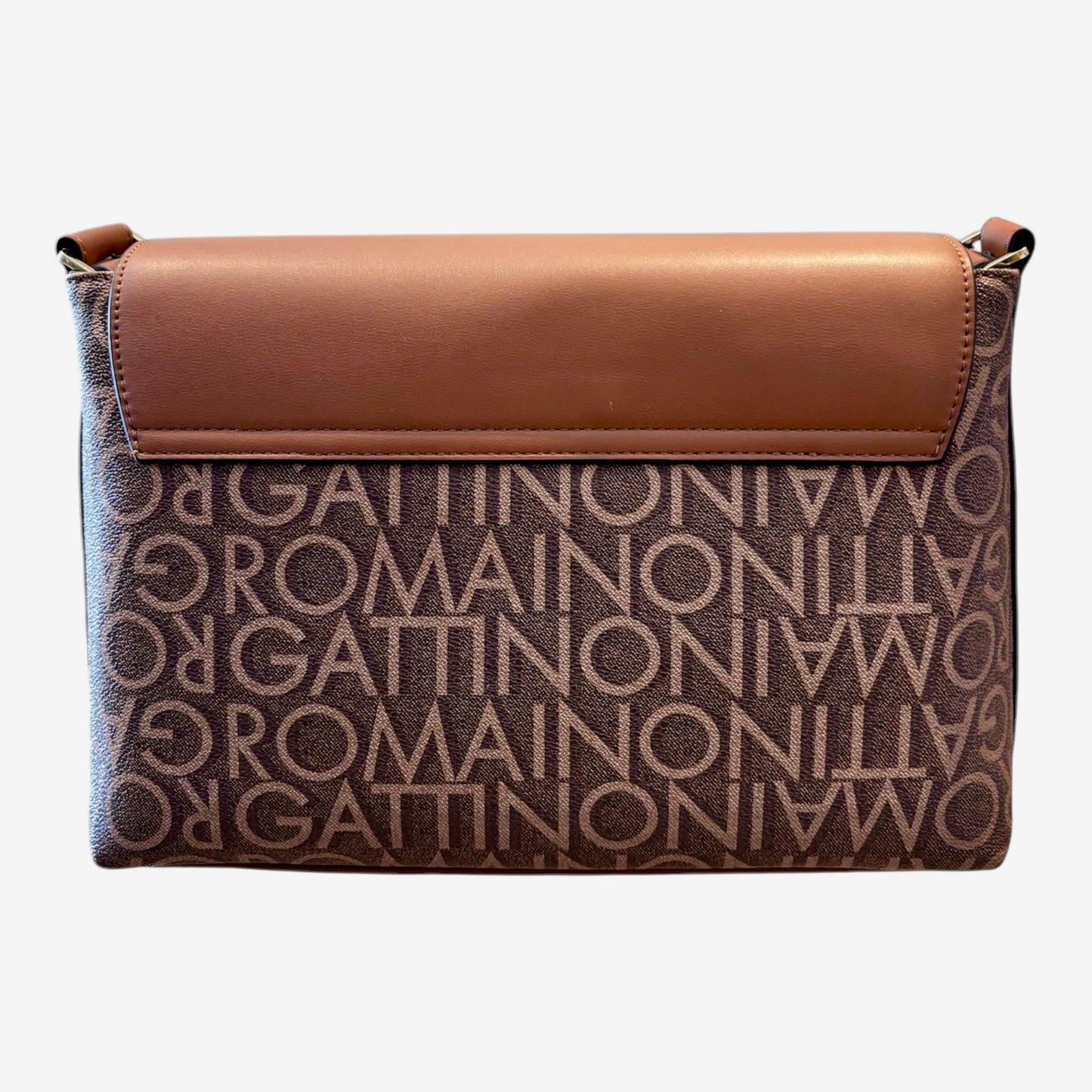 Borsa Gattinoni in pelle cuoio e stampa logo