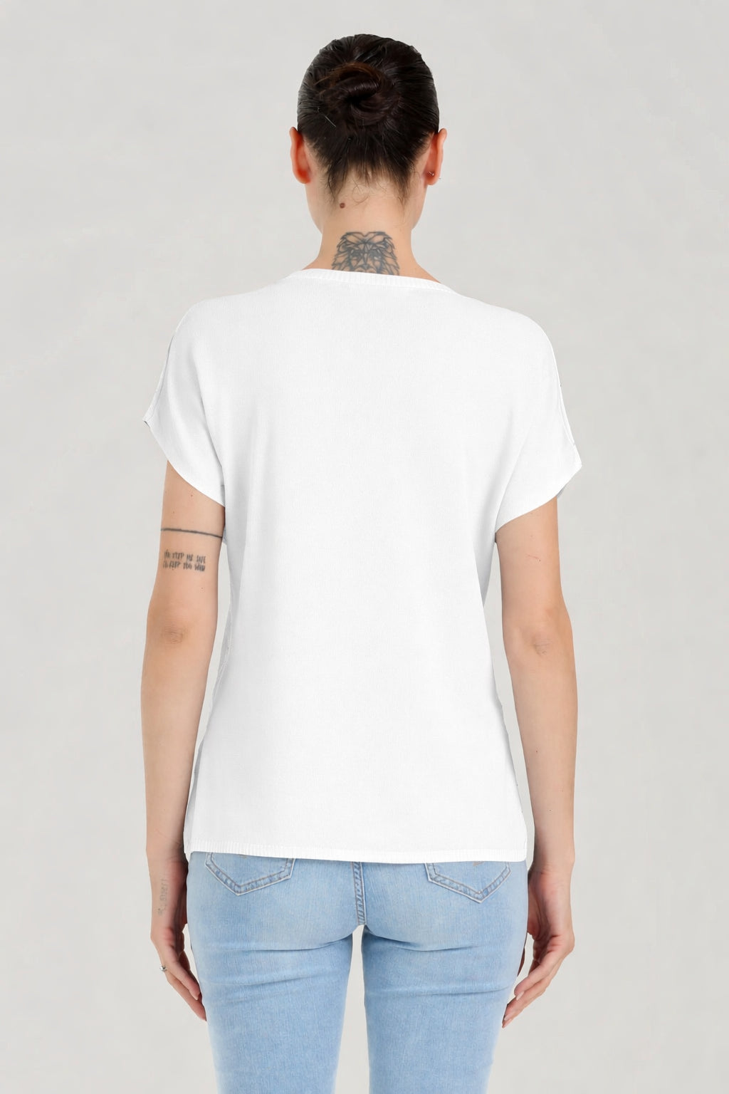 T-shirt con strass - Bianca