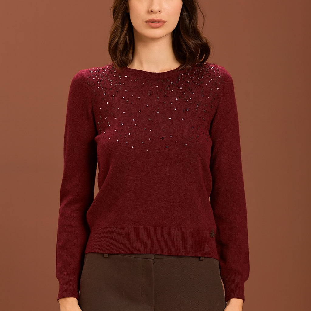 Girocollo con applicazioni