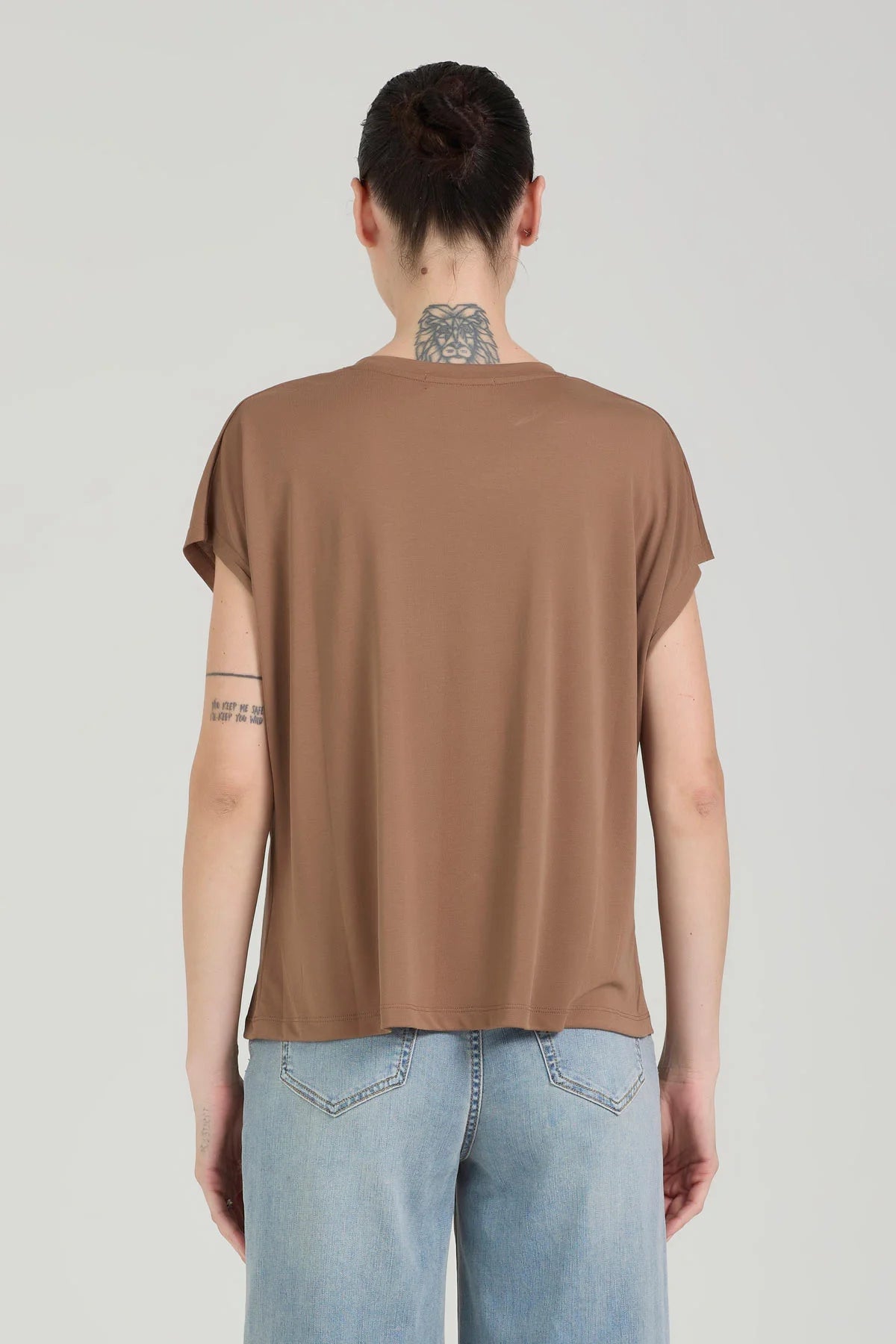 T-shirt in modal - mocha
