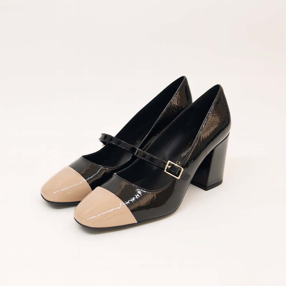 Mary Jane bicolor con tacco