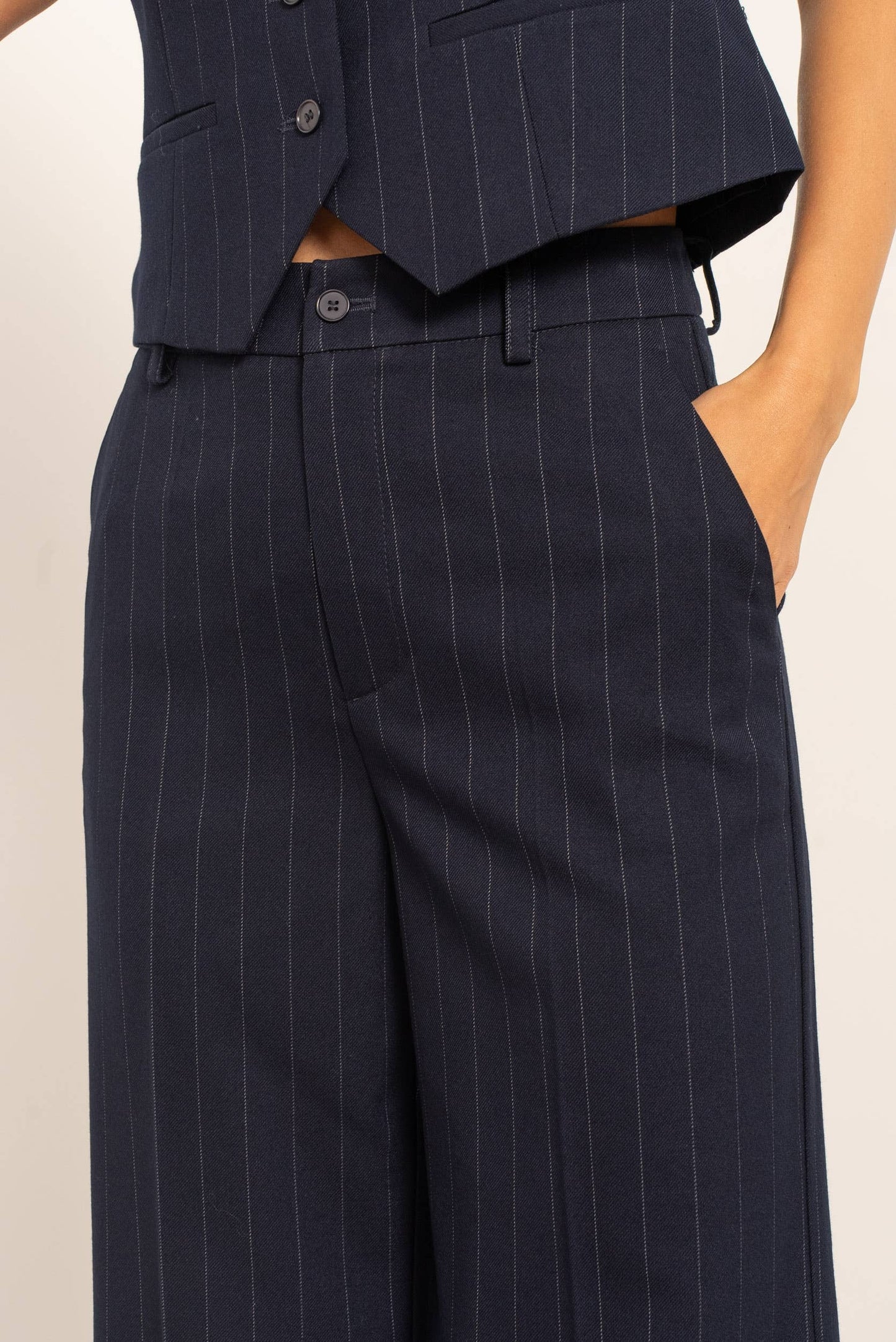 Pantaloni da tailleur gessato - Blu