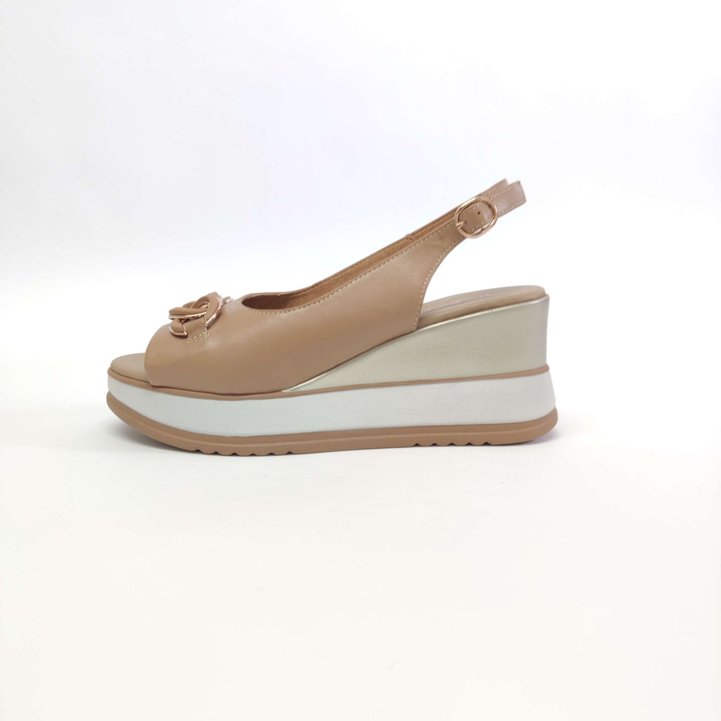 Sandalo Repo beige con zeppa
