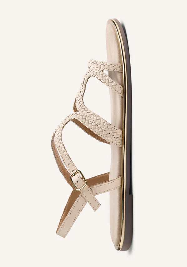 Sandali bassi intrecciati off-white