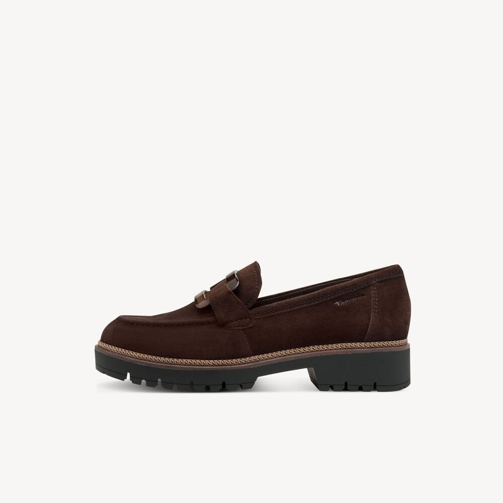 Mocassino mocca con accessorio