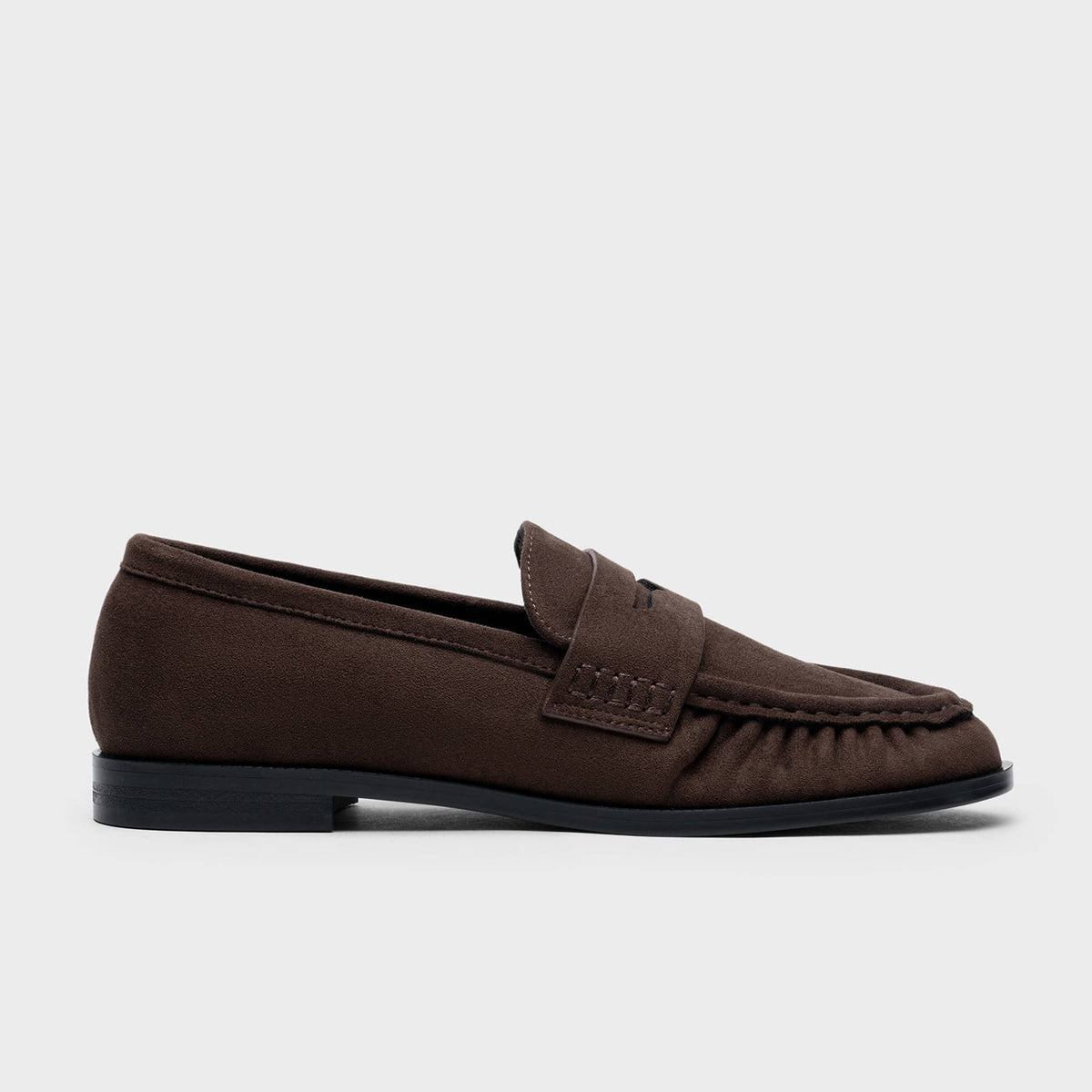 Mocassini penny arricciato in suede