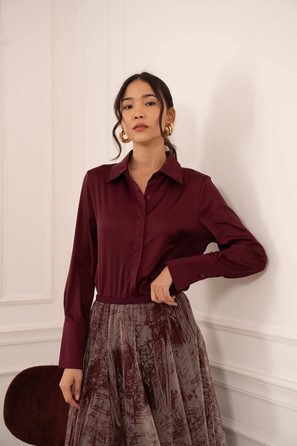 Camicia Léa in raso (S-M-L-XL) FW26 - CK08091
