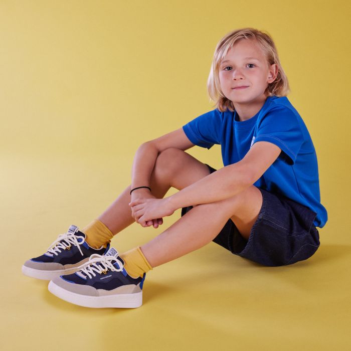 SNEAKERS BLU NAVY CON SUOLA TIPO SCAFO DA BAMBINO LEPAUD