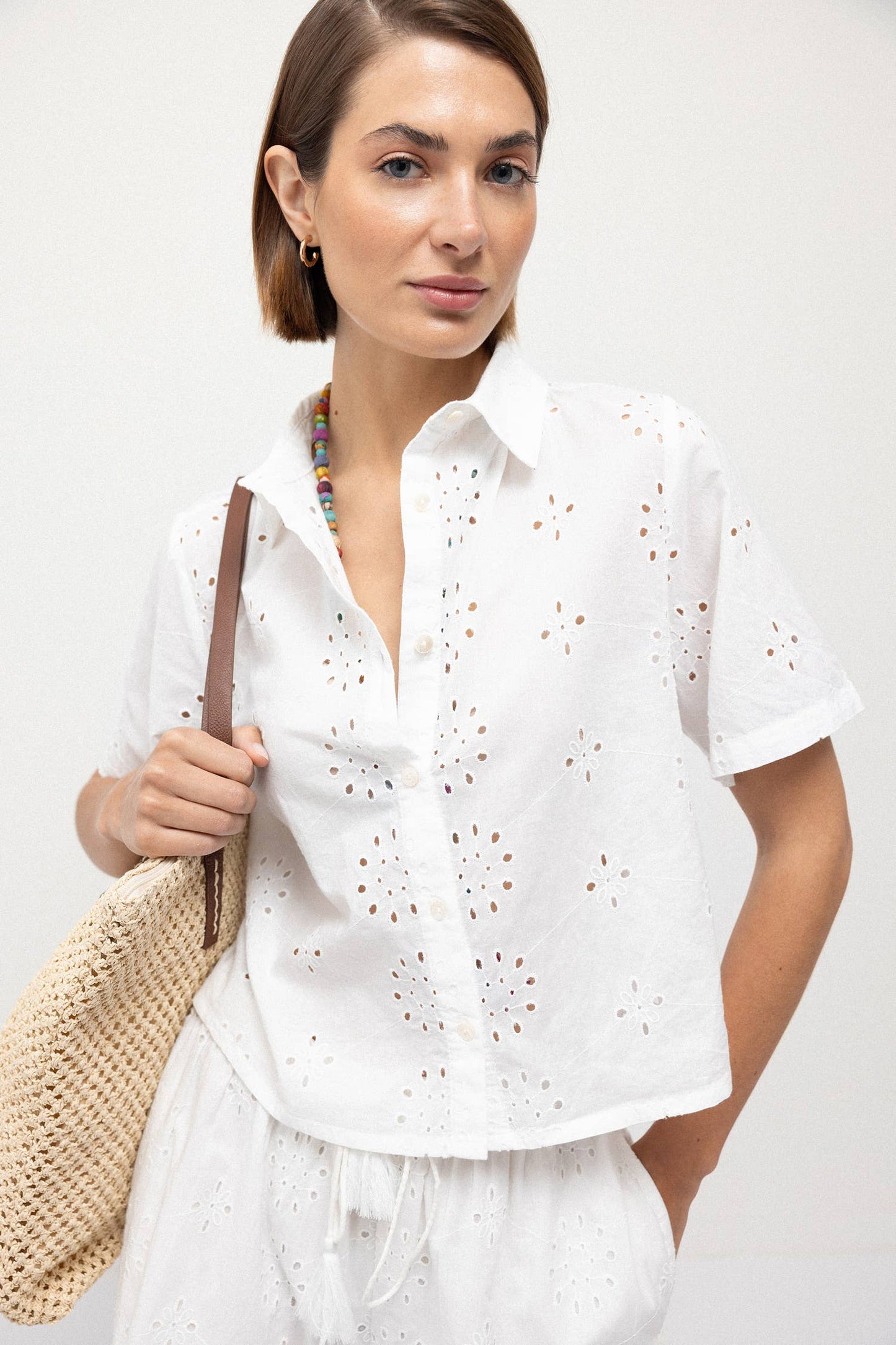 Camicia in broderie anglaise (416800-8)