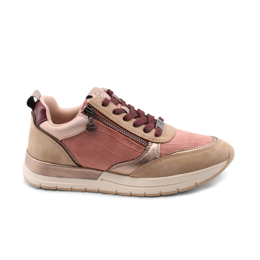 Sneaker Tamaris old rose in morbido velluto