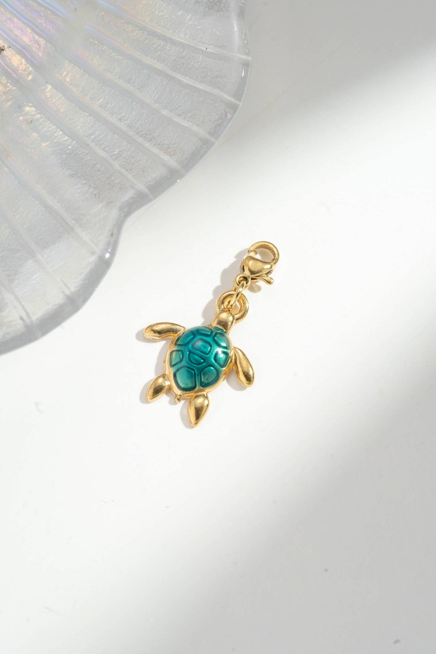 Ciondolo a forma di tartaruga in acciaio inox simbolico