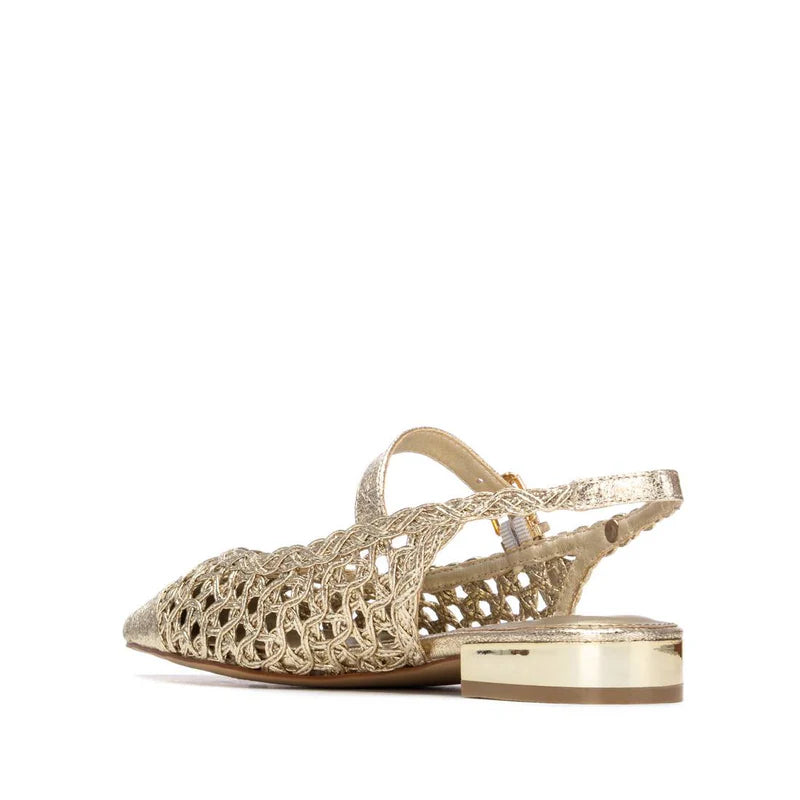 Slingback bassa intrecciata - Oro