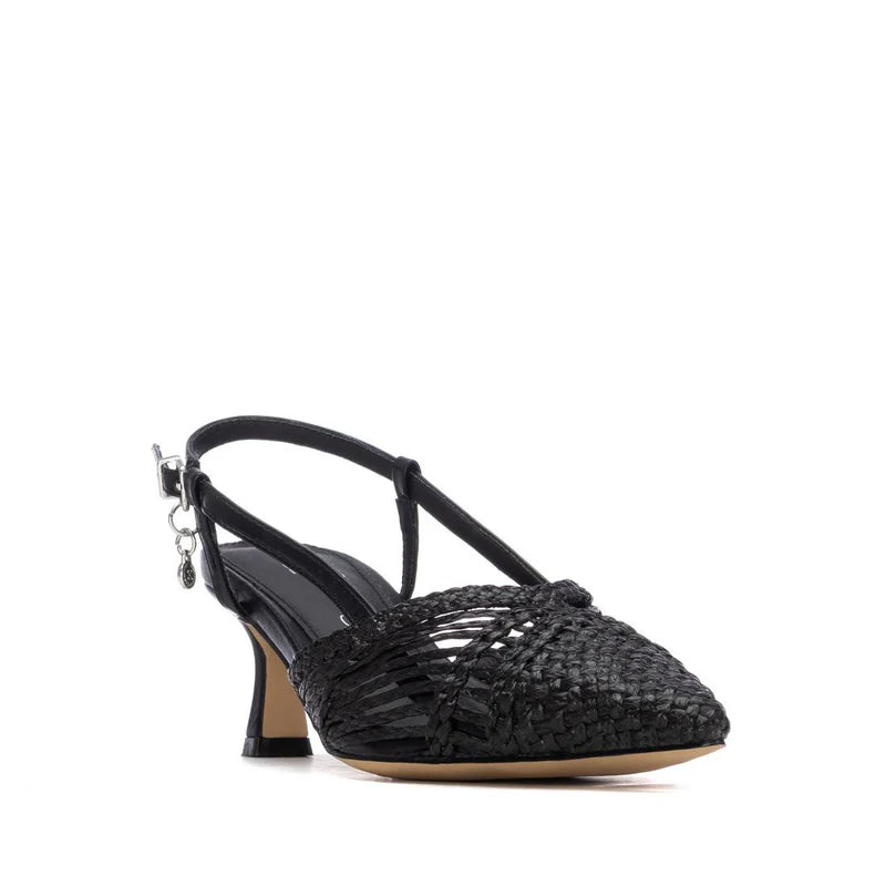 Slingback in pelle intrecciata