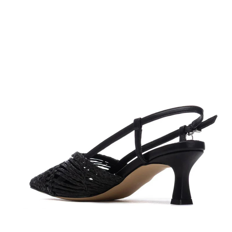 Slingback in pelle intrecciata