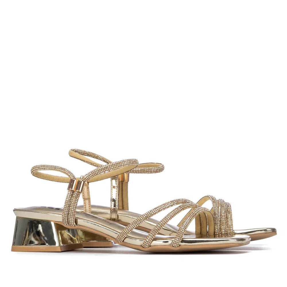 Sandalo cinturini strass - Oro