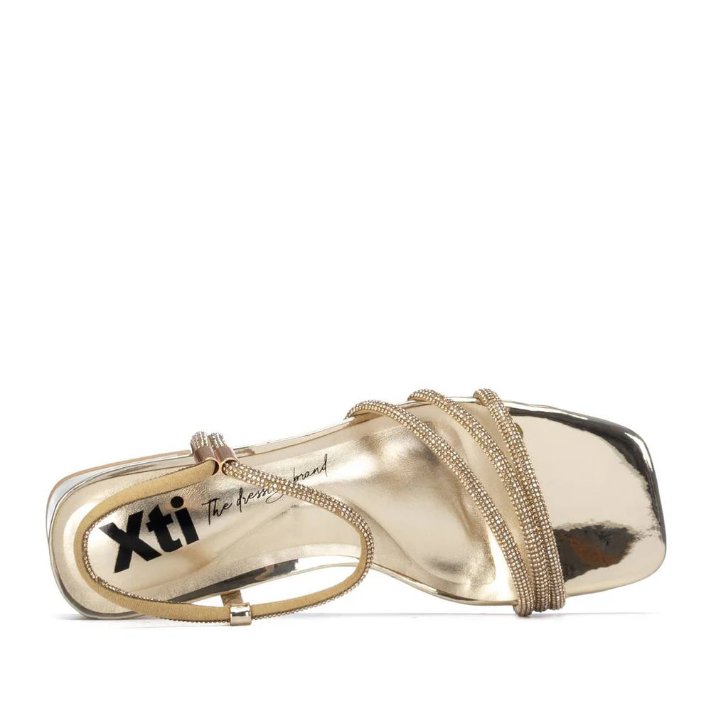 Sandalo cinturini strass - Oro