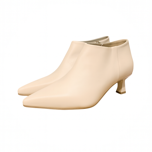 Stivaletto in pelle avorio