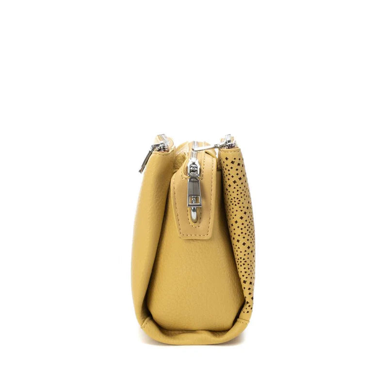 Borsa in pelle traforata - Giallo