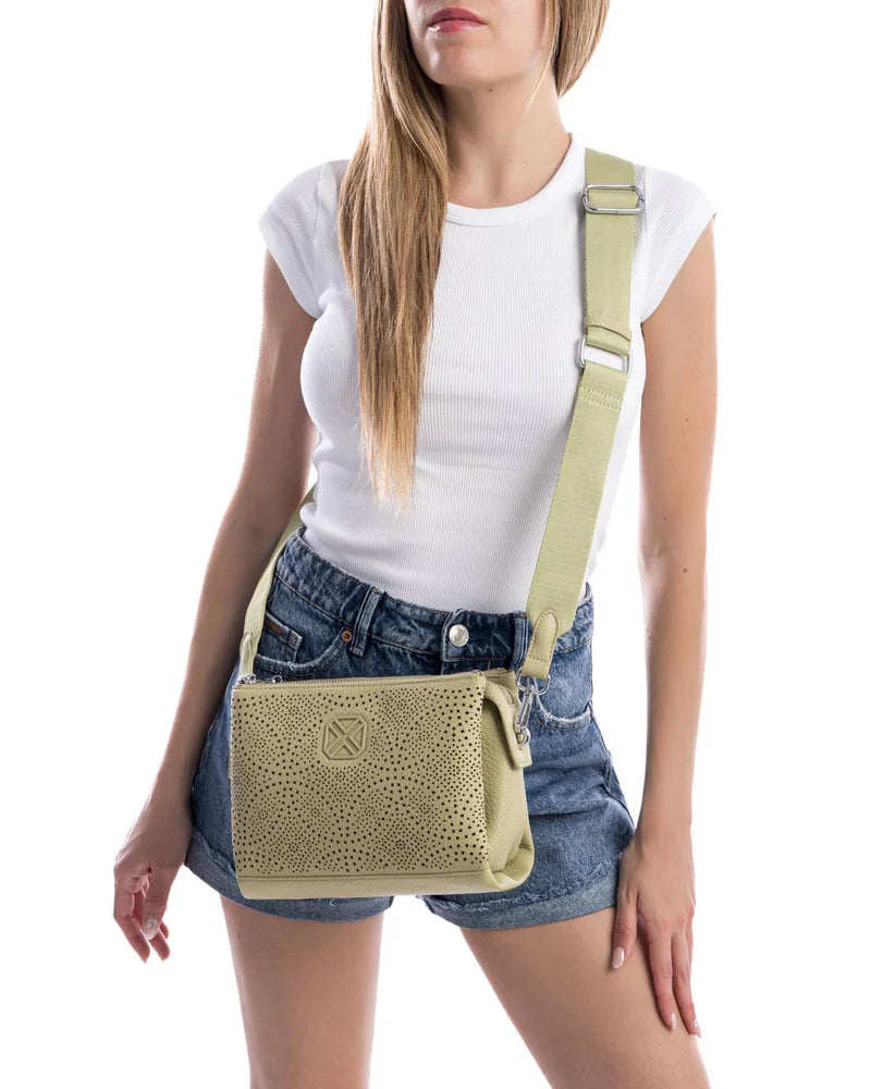 Borsa in pelle traforata - Aqua