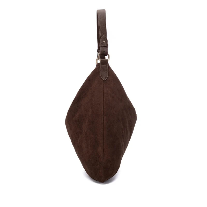 Borsa a spalla in camoscio brown