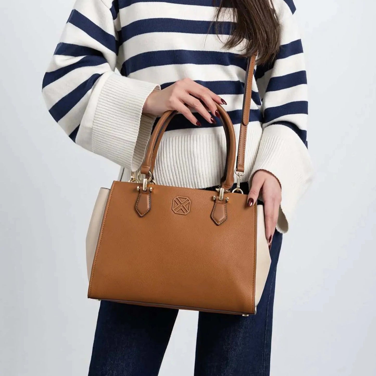 Borsa a mano bicolor