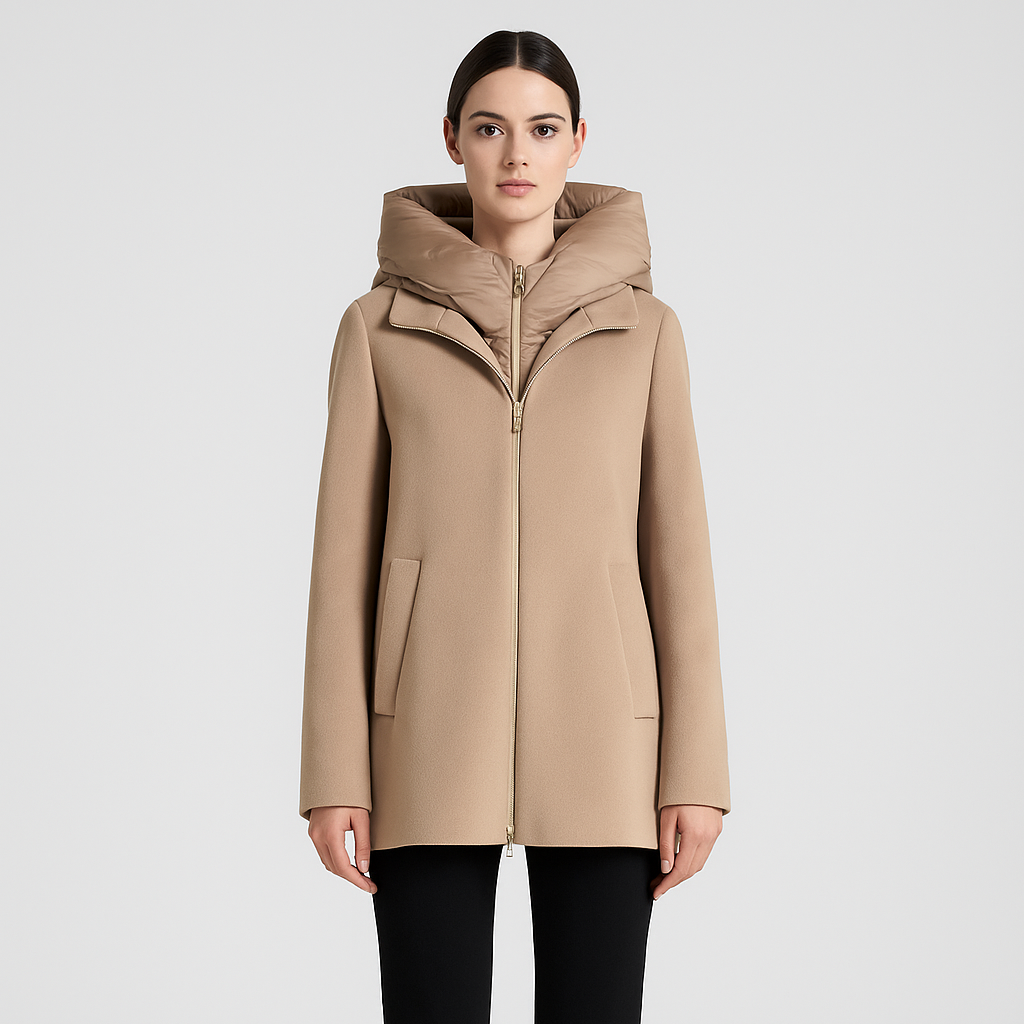 Cappotto con pettorina - Camel