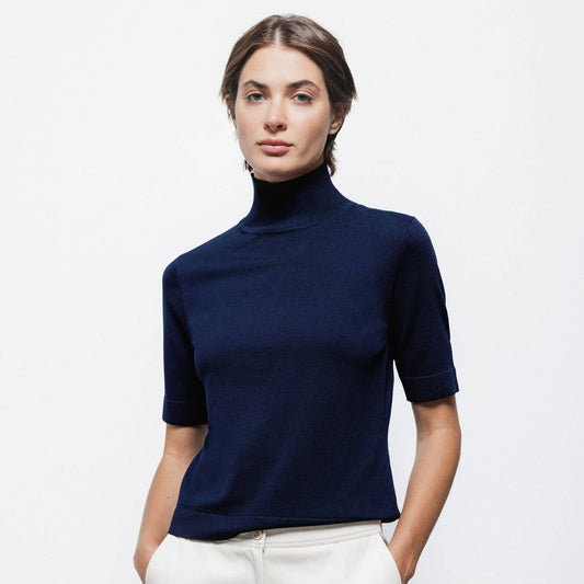 Dolcevita in maglia - Blu